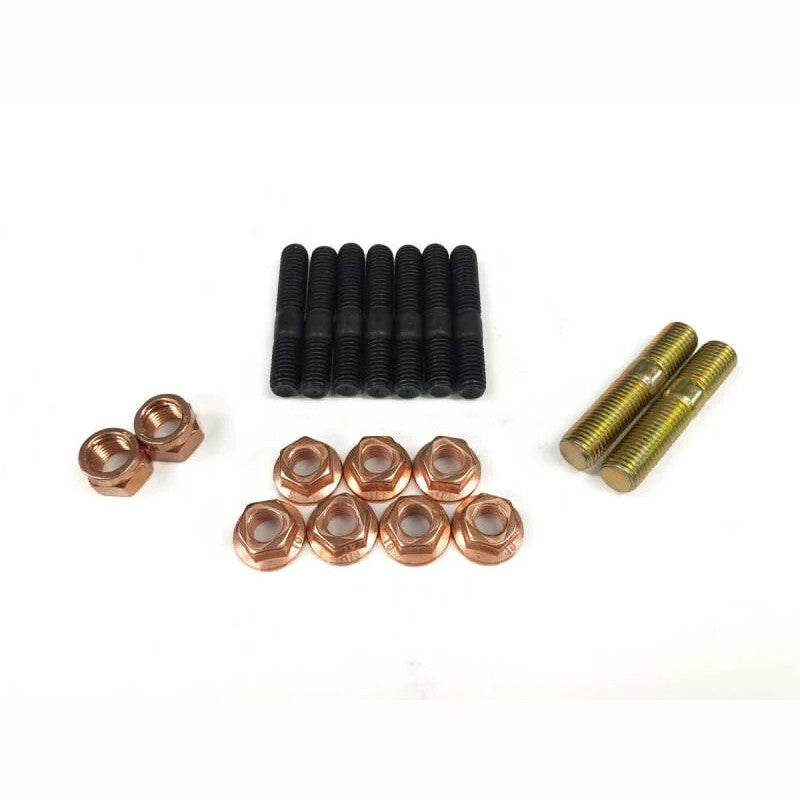 Complete Forced Performance exhaust manifold stud and nut hardware kit for 7-bolt head applications.