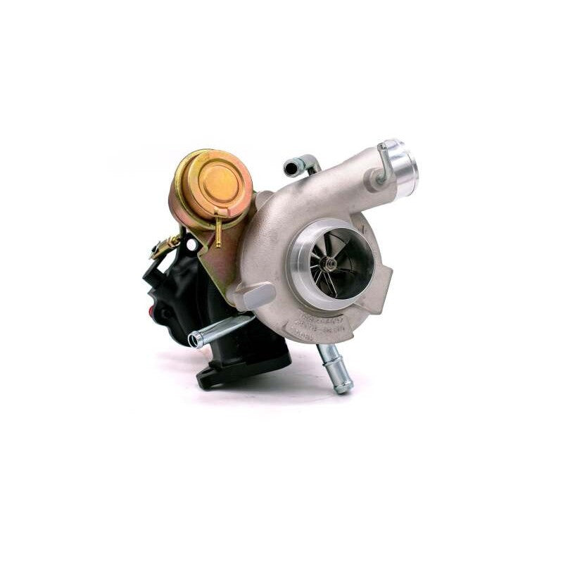 Forced Performance Blue UHF turbocharger with ported 7cm internal wastegate housing and oil line kit.