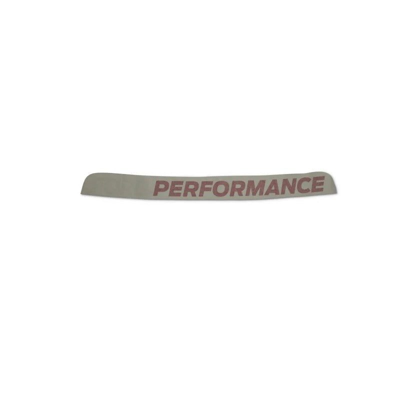 Ford Performance white and red 48-inch die-cut windshield banner for 2005-2023 Ford Mustang models.