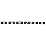 Individual matte black B-R-O-N-C-O grille letter overlays for 2021-2025 Ford Bronco.