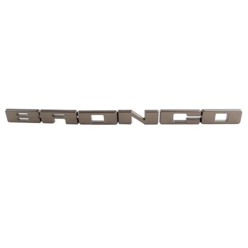Ford Racing Sinister Bronze B-R-O-N-C-O grille lettering overlays with 3M adhesive backing.