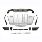 Silver steel front bash plate and skid plate assembly for 2021-2023 Ford F-150 4x4