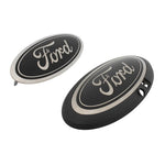 Ford Performance black and smoked chrome front and rear oval emblem kit with front camera provision for 2021-2023 F-150.