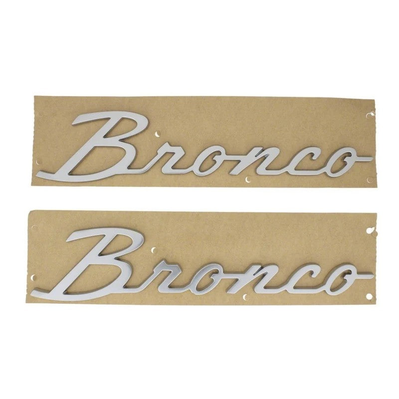 Ford Racing 21-23 Bronco Script Fender Badge - Silver