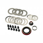 Ford Racing M-4210-A 8.8-inch ring and pinion installation kit featuring shims, crush sleeve, seal, and ring gear bolts.
