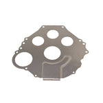 Steel Ford Racing M-7007-B bellhousing separator and starter index plate for small block Ford manual transmissions.