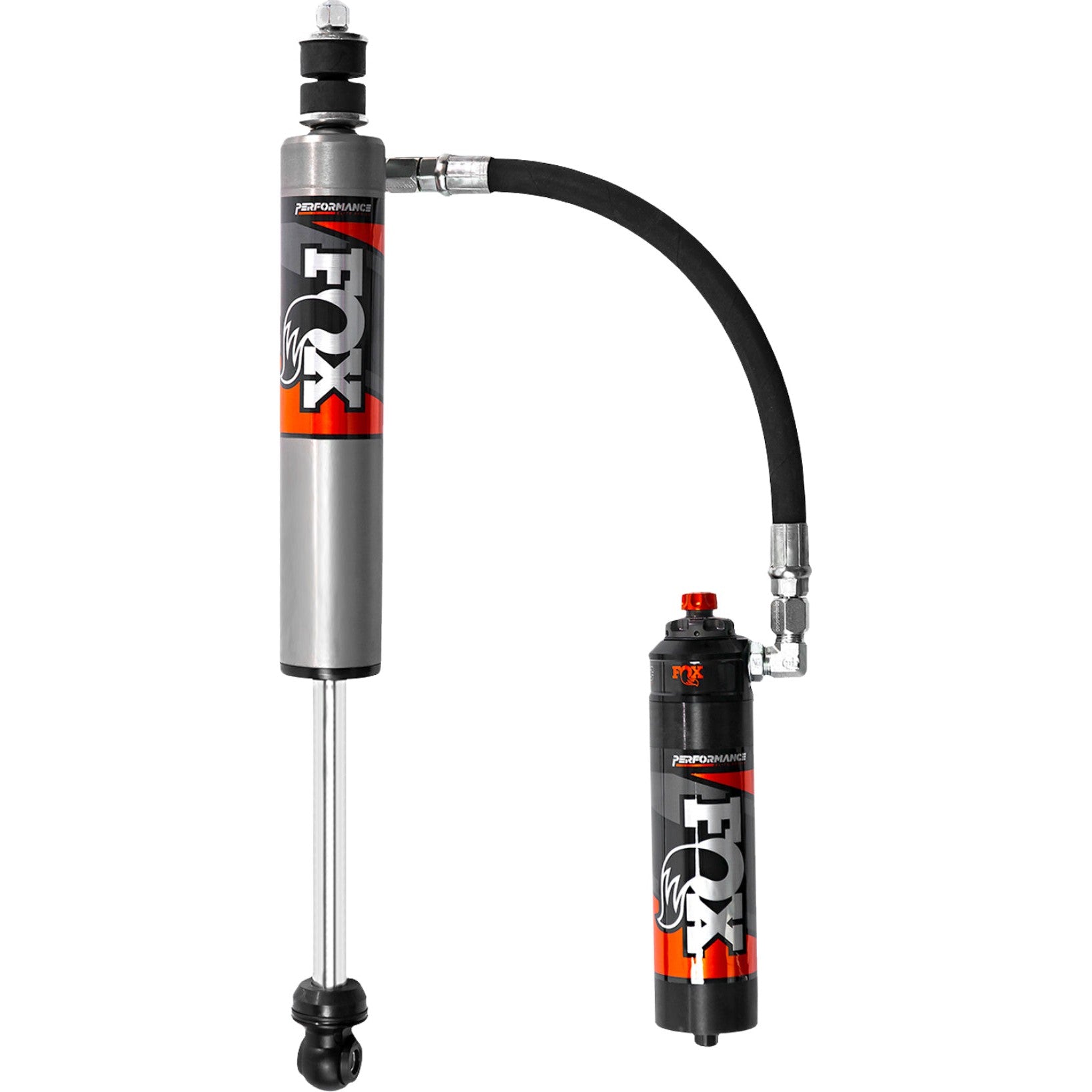 FOX Performance Elite 2.5 Series rear shock with external reservoir and DSC adjuster for Toyota 4Runner and FJ Cruiser.