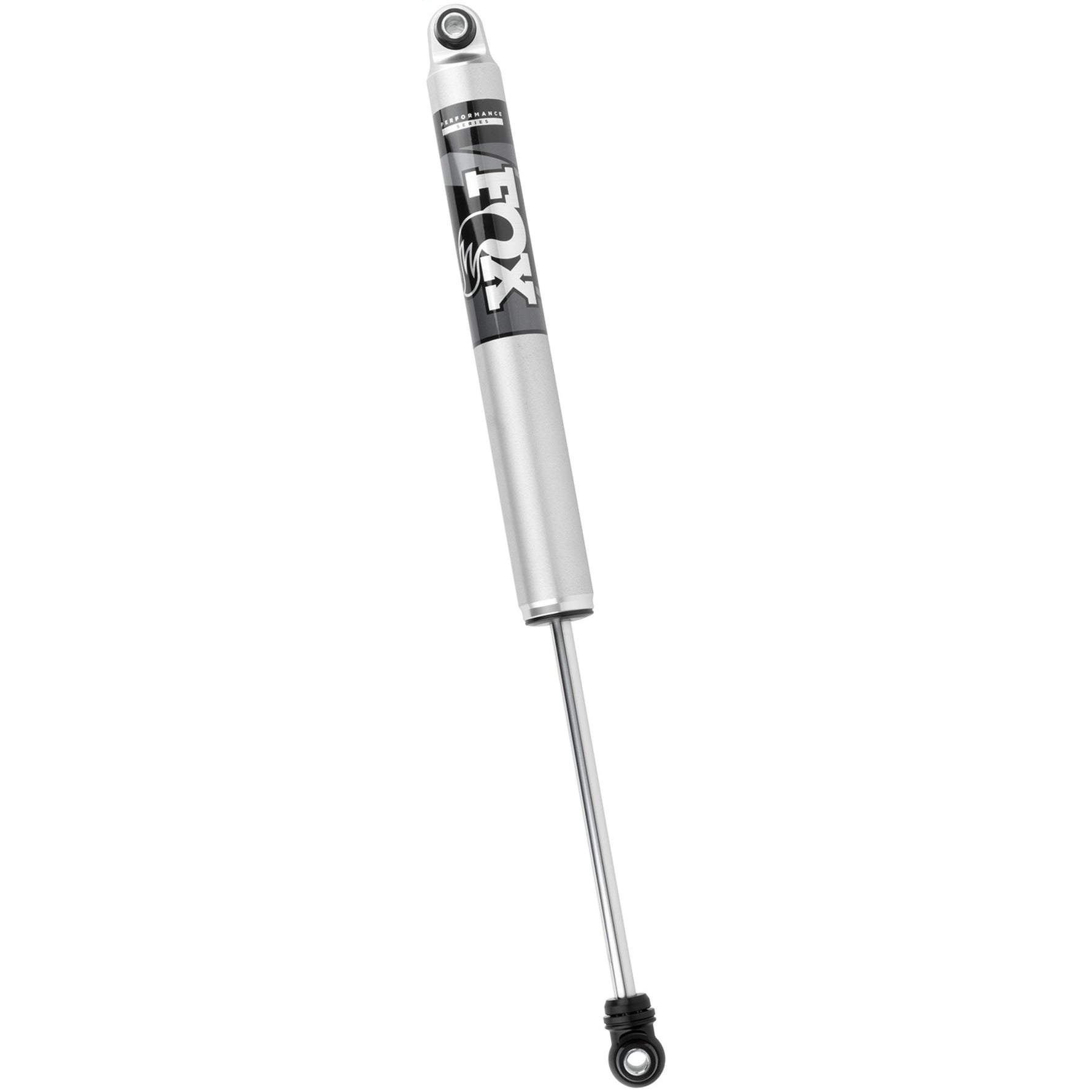 Fox Performance Series 2.0 smooth body remote reservoir rear shock with black anodized aluminum components.