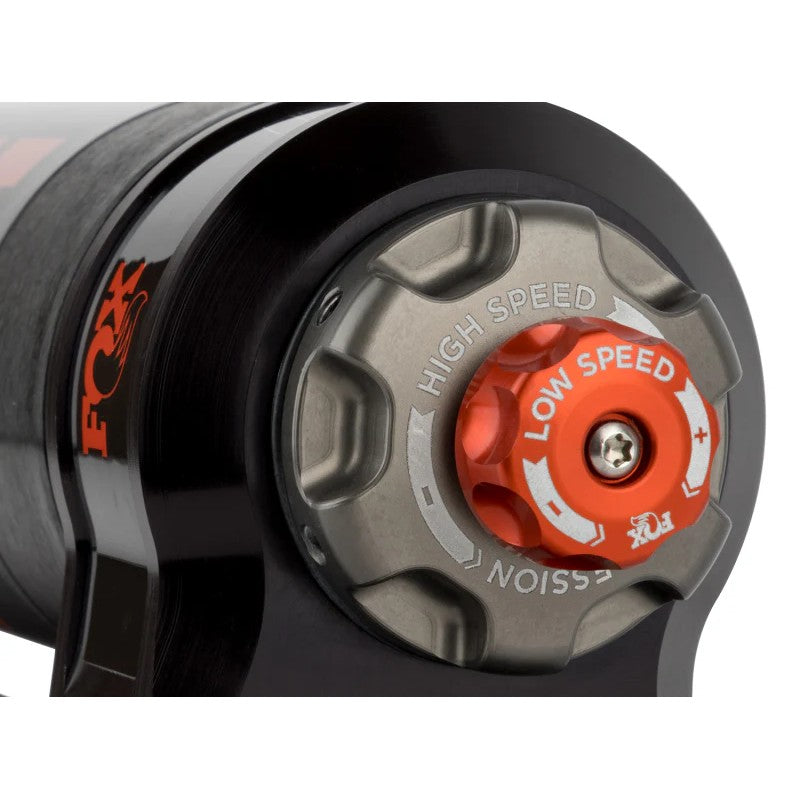 Fox Performance Elite Series 2.5 rear piggyback reservoir shocks with DSC adjusters and black anodized aluminum hardware.
