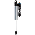 Fox 2.5 Factory Series rear shock set with piggyback reservoirs and blue DSC compression adjustment knobs
