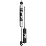 Fox 2.0 Performance Series remote reservoir rear shock with aluminum body and black reservoir clamp for Toyota Tundra.