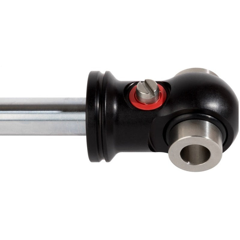 Fox 2.0 Factory Series ATS steering stabilizer with clear anodized aluminum body and external reservoir