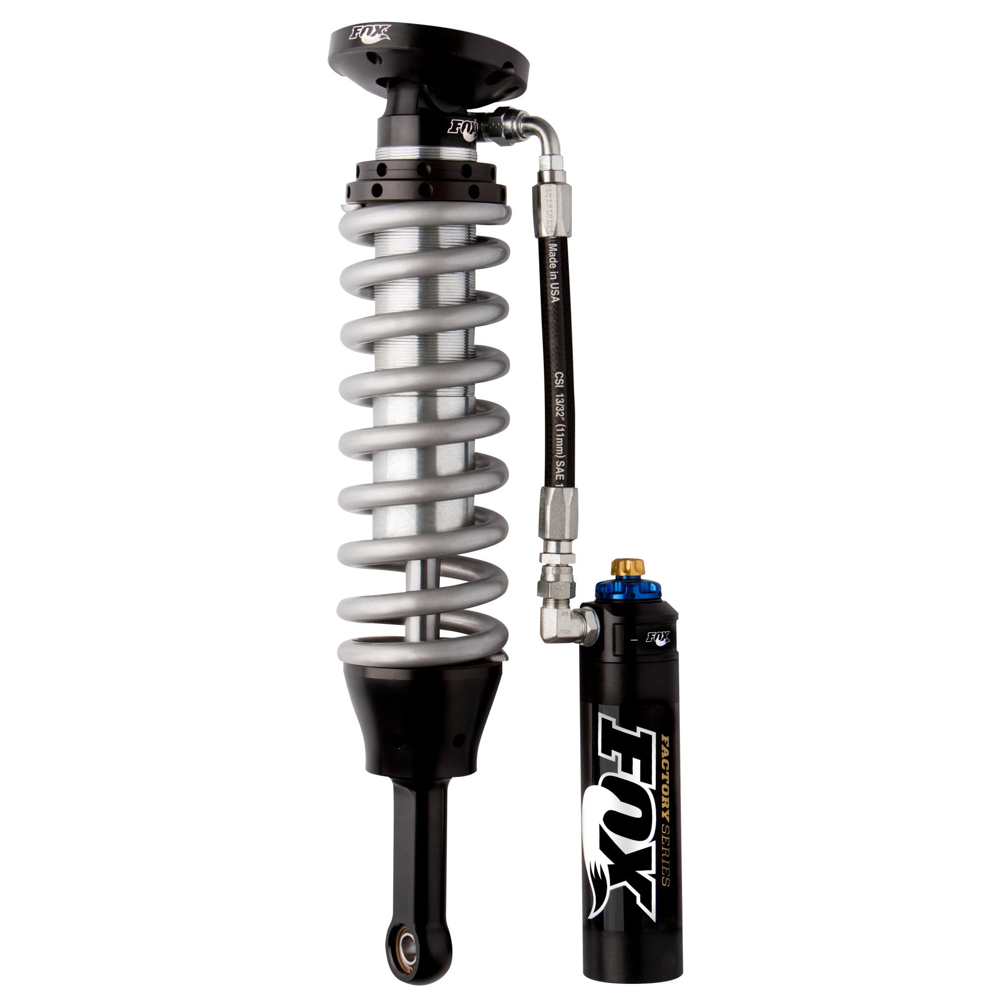 Fox 2.5 Factory Series remote reservoir coilovers with DSC adjusters for 2008-2021 Toyota Land Cruiser