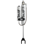 Fox 2.0 Performance Series remote reservoir front shock with aluminum body and black anodized mounting hardware.