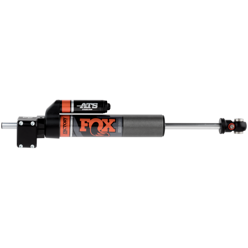 Fox 2.0 Factory Race Series ATS Steering Stabilizer with external reservoir for 2017-2026 Ford F-250/F-350 Super Duty.