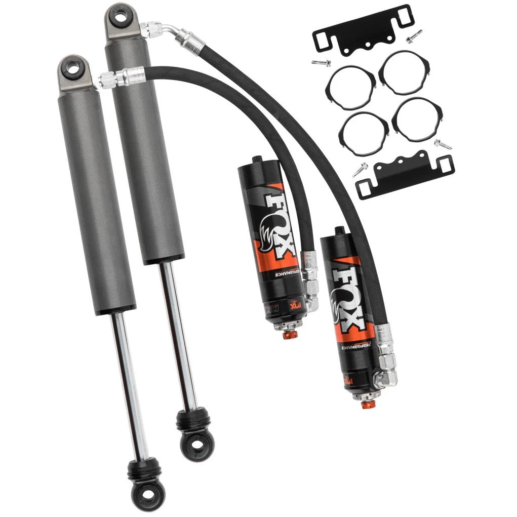Fox Performance Elite Series 2.5 rear reservoir shock with DSC adjuster and black anodized aluminum components.