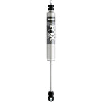 Fox 2.0 Performance Series Smooth Body IFP front shock with silver aluminum body and black anodized mounting components.