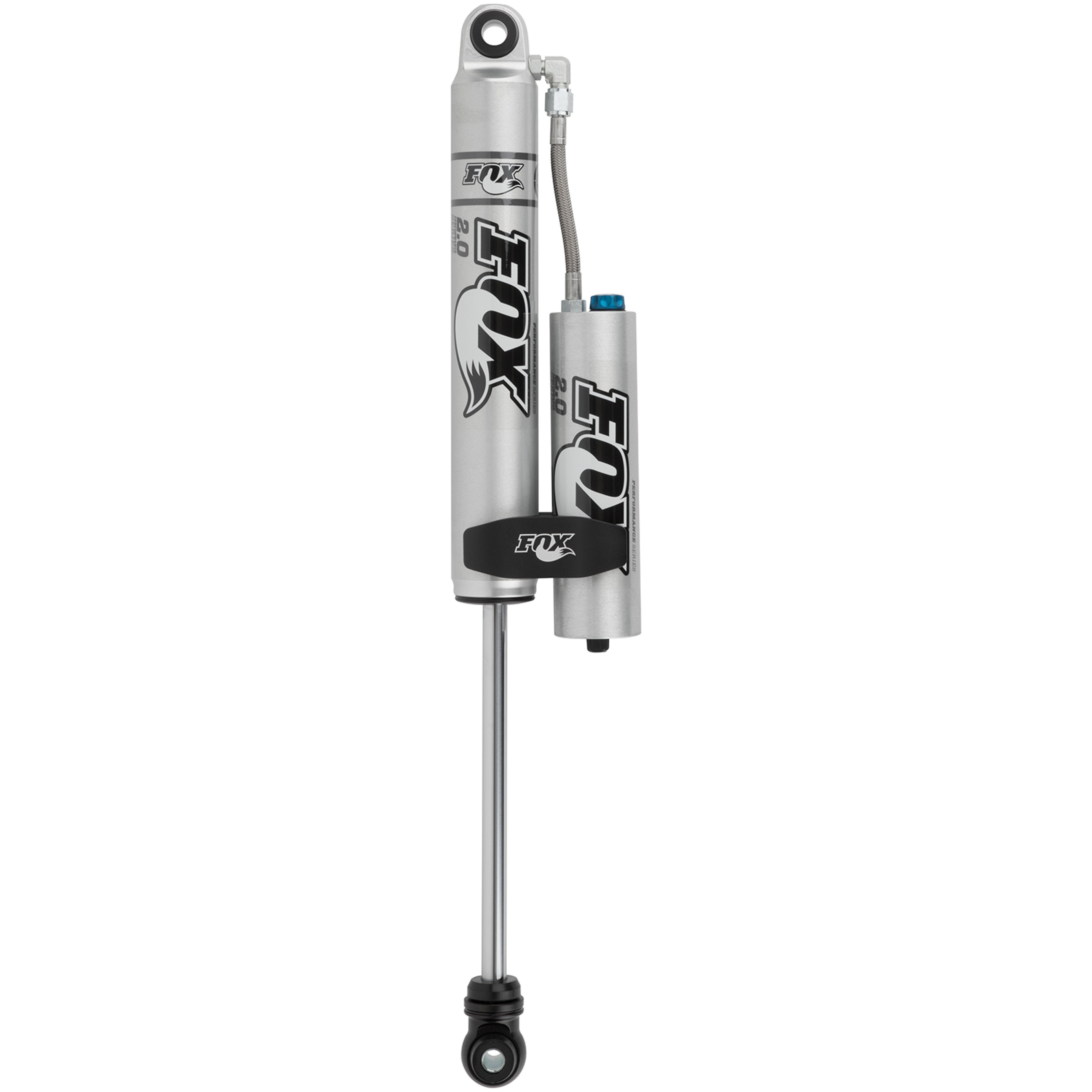 Black Fox 2.0 Factory Series smooth body reservoir shock with external reservoir, CD adjuster, and eyelet mounts