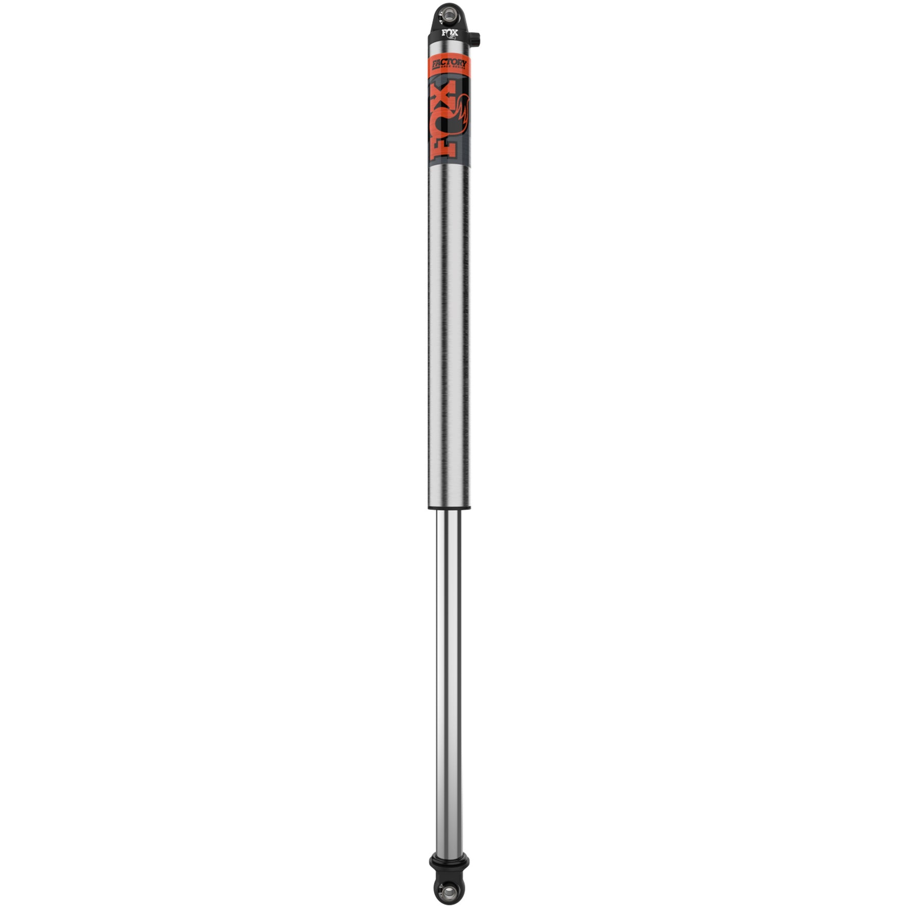 Fox 2.0 Factory Series 16-inch air shock with zinc-plated body, black anodized end caps, and 1.25-inch steel shaft.