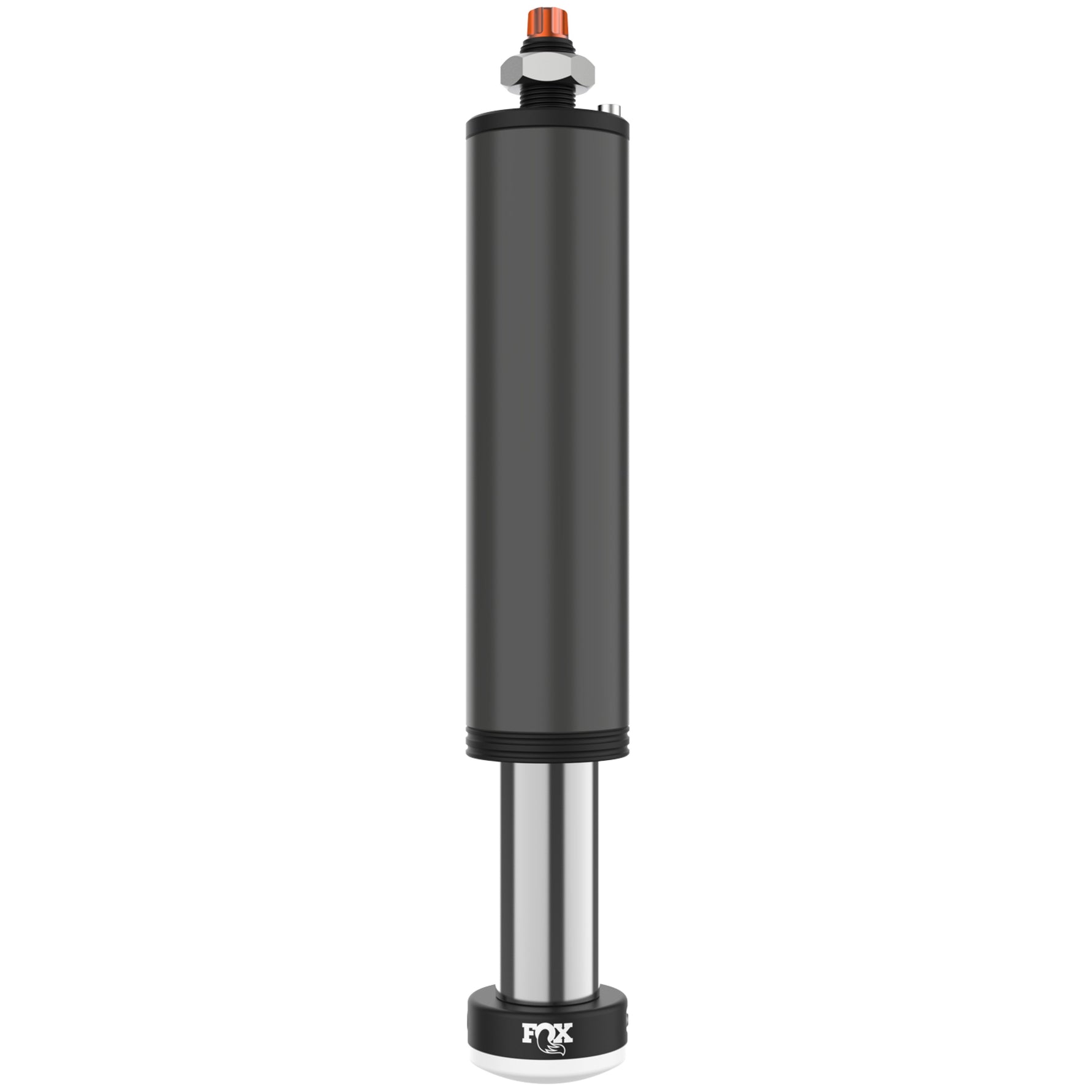 Fox 2.5 Factory Series bump stop with black anodized aluminum components and hard chrome plated shaft.