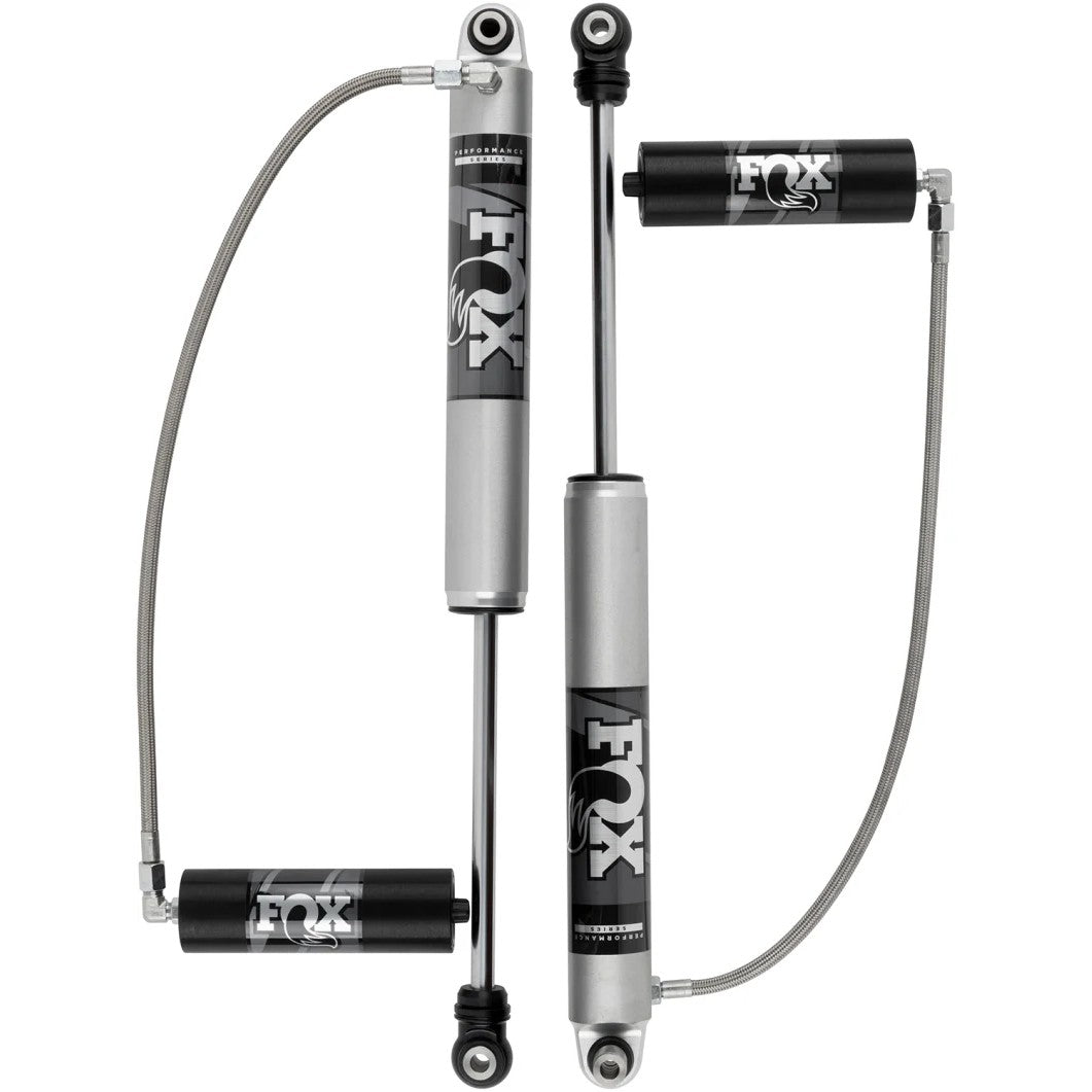 Fox 2.0 Performance Series remote reservoir front shock with aluminum mounting clamp for 2020-2025 Jeep Gladiator JT.