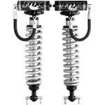 Fox 2.5 Factory Series remote reservoir coilovers with silver zinc-plated bodies and black anodized aluminum components.