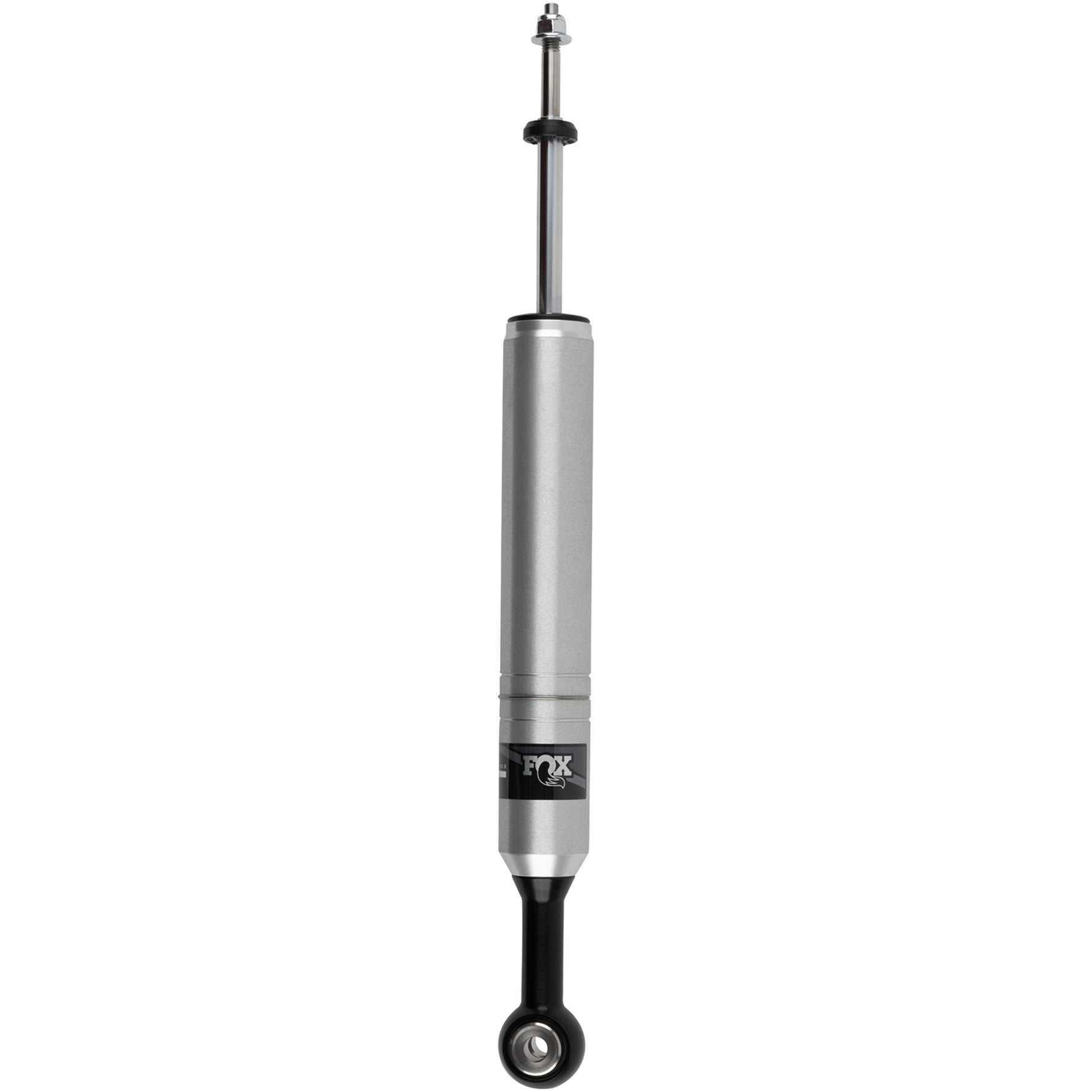 Fox 2.0 Performance Series IFP front coilover shock with clear-anodized aluminum body and black hardware.