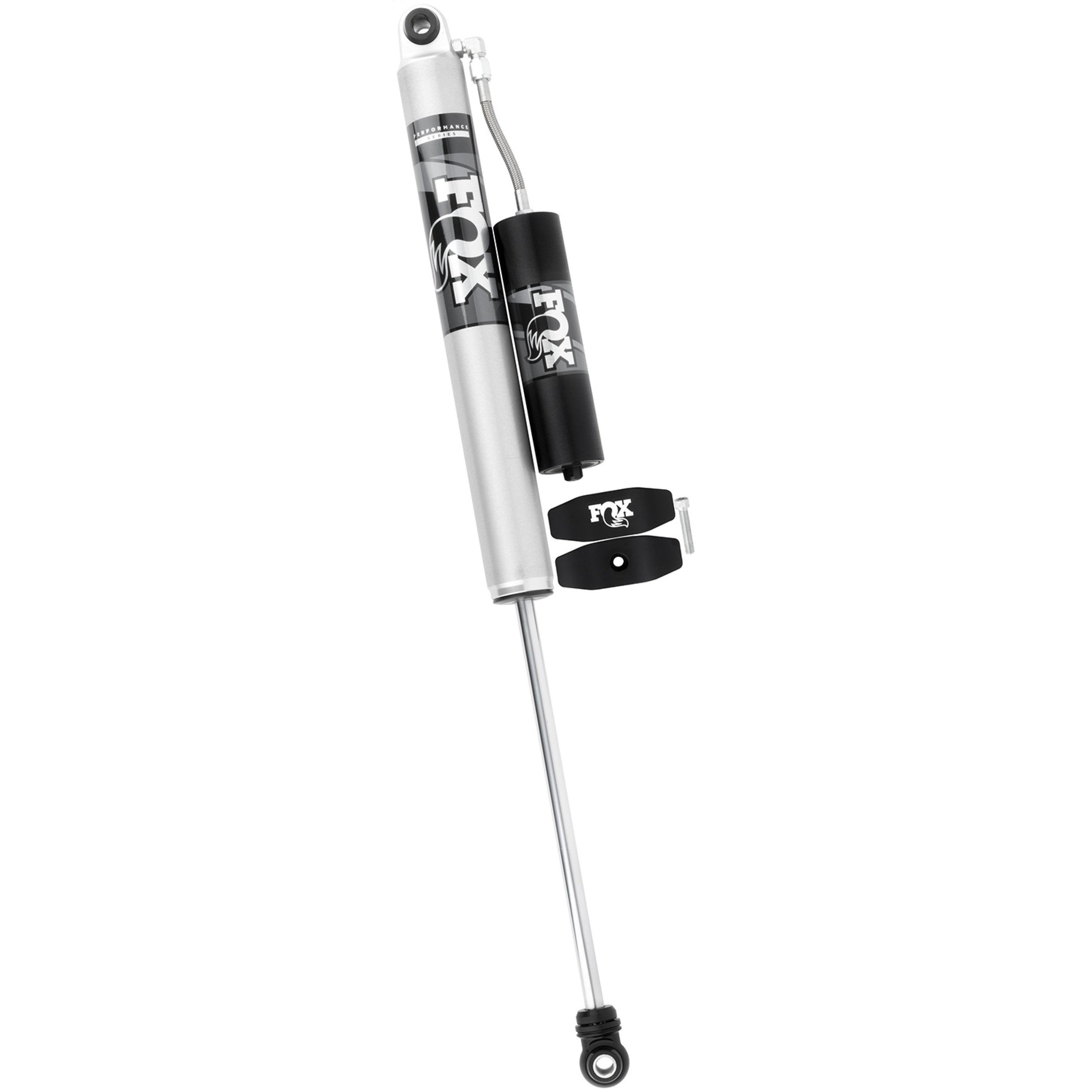 Fox 2.0 Performance Series rear remote reservoir shock with 13.6in travel and aluminum body for 2017-2026 Ford.