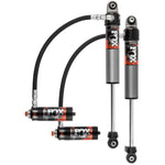 Fox 2.5 Factory Race Series remote reservoir front shocks with DSC adjusters for 2018-2025 Jeep Wrangler and Gladiator.