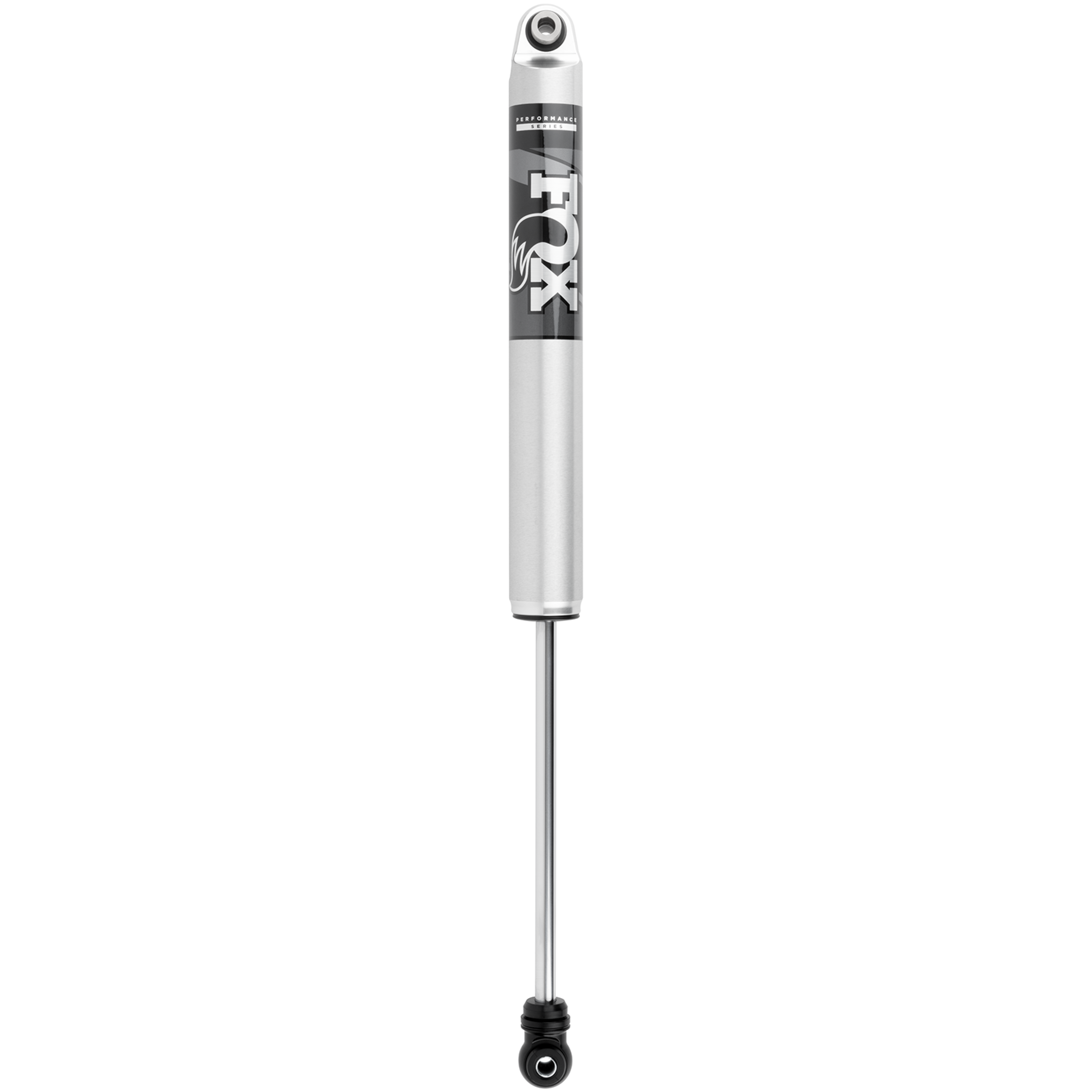 Fox 2.0 Performance Series clear-anodized aluminum smooth body IFP front shock for Jeep Wrangler and Gladiator.
