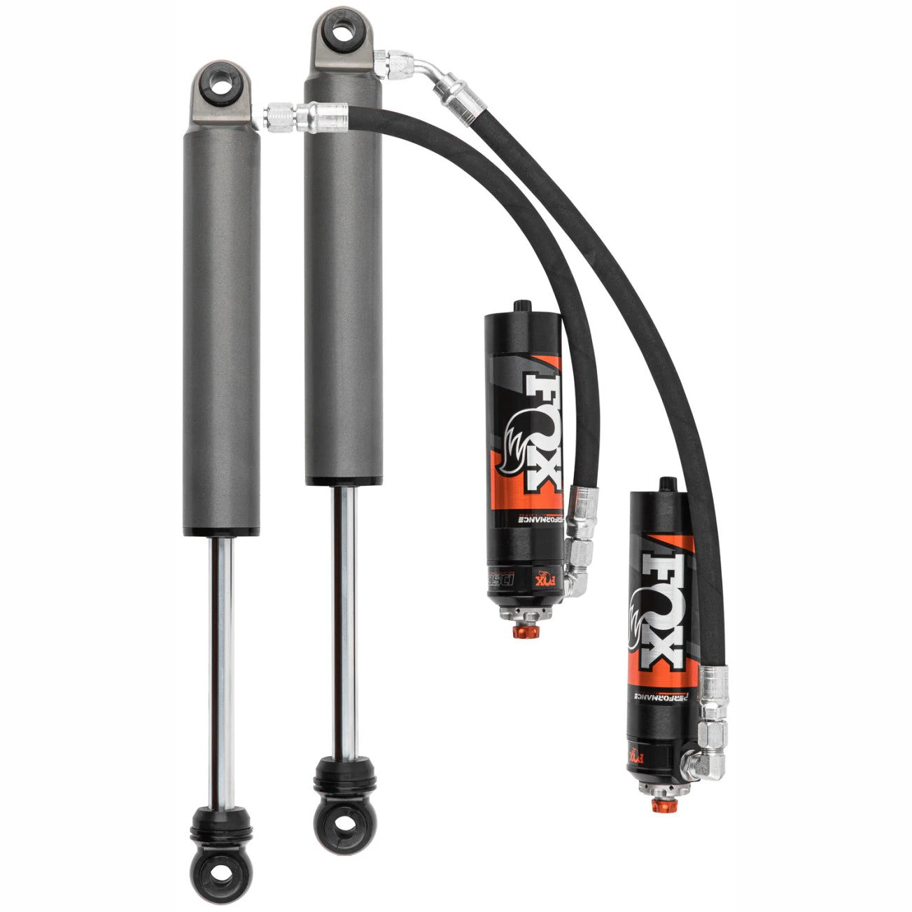 Fox Performance Elite Series 2.5 rear adjustable shock with external reservoir and black anodized aluminum hardware