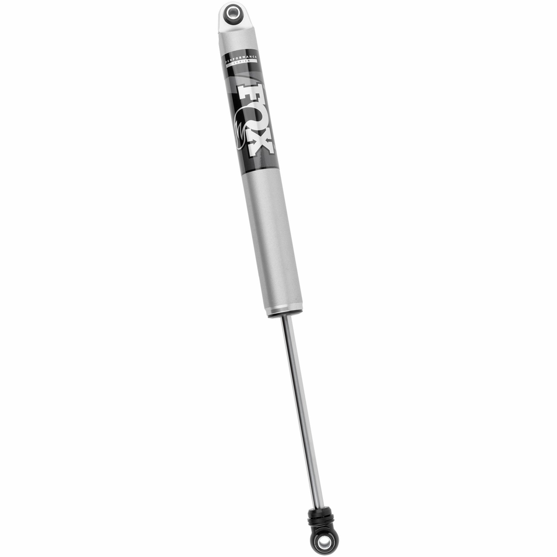 Fox 2.0 Performance Series smooth body IFP rear shock with aluminum body and black mounting hardware.