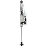 Fox 2.0 Performance Series 10.6 inch travel remote reservoir front shock with black CD adjuster dial and silver body.