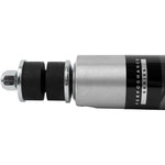 Fox 2.0 Performance Series 9.1in smooth body IFP front shock with silver aluminum finish and black mounting hardware.