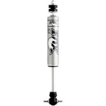 Fox 2.0 Performance Series smooth body IFP front shock with silver aluminum body and black mounting hardware.