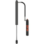 Fox Factory Race 2.5 x 10 smooth body remote reservoir shock featuring black anodized components and Cerakote coating.