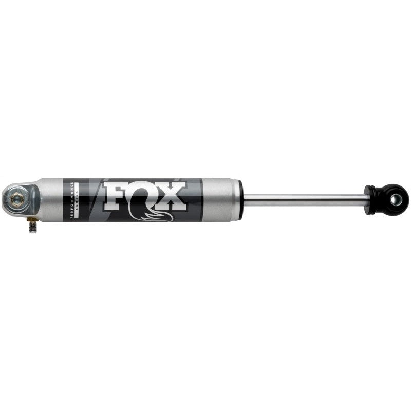 Fox 2.0 Performance Series aluminum steering stabilizer with Internal Floating Piston and spherical rod ends.
