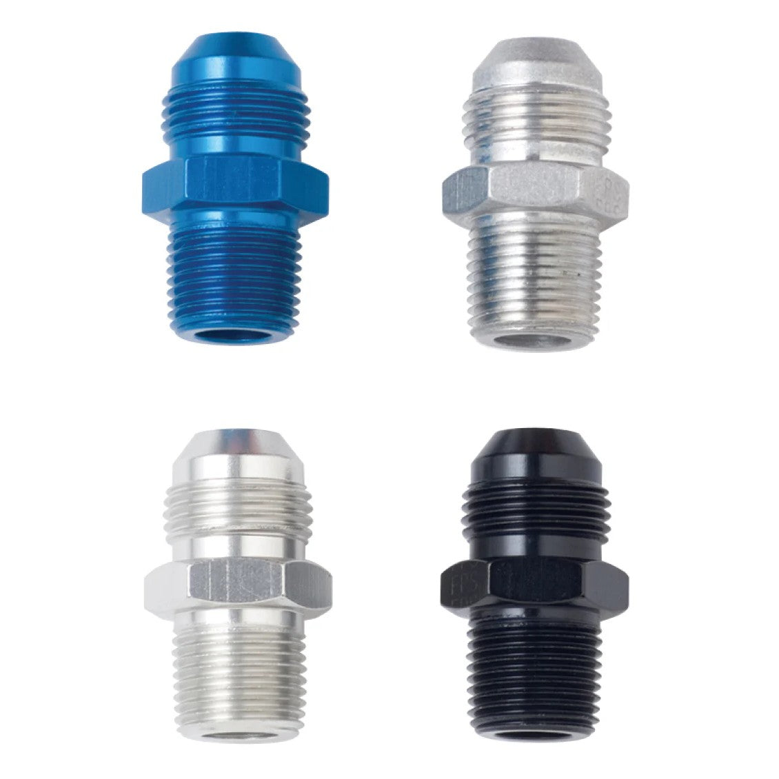 Fragola 481611-BL black anodized straight adapter with -10AN male and 3/8 inch NPT male threads