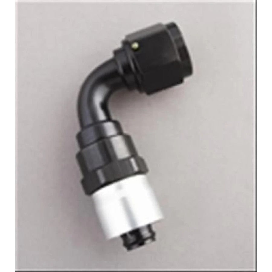 Fragola Performance Systems 3109010 Sport Crimp aluminum hose end fitting, -10AN size, 90-degree elbow.