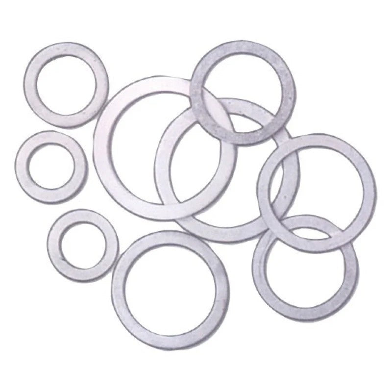 A ten-pack of Fragola Performance Systems 12mm aluminum crush washers for automotive plumbing sealing.