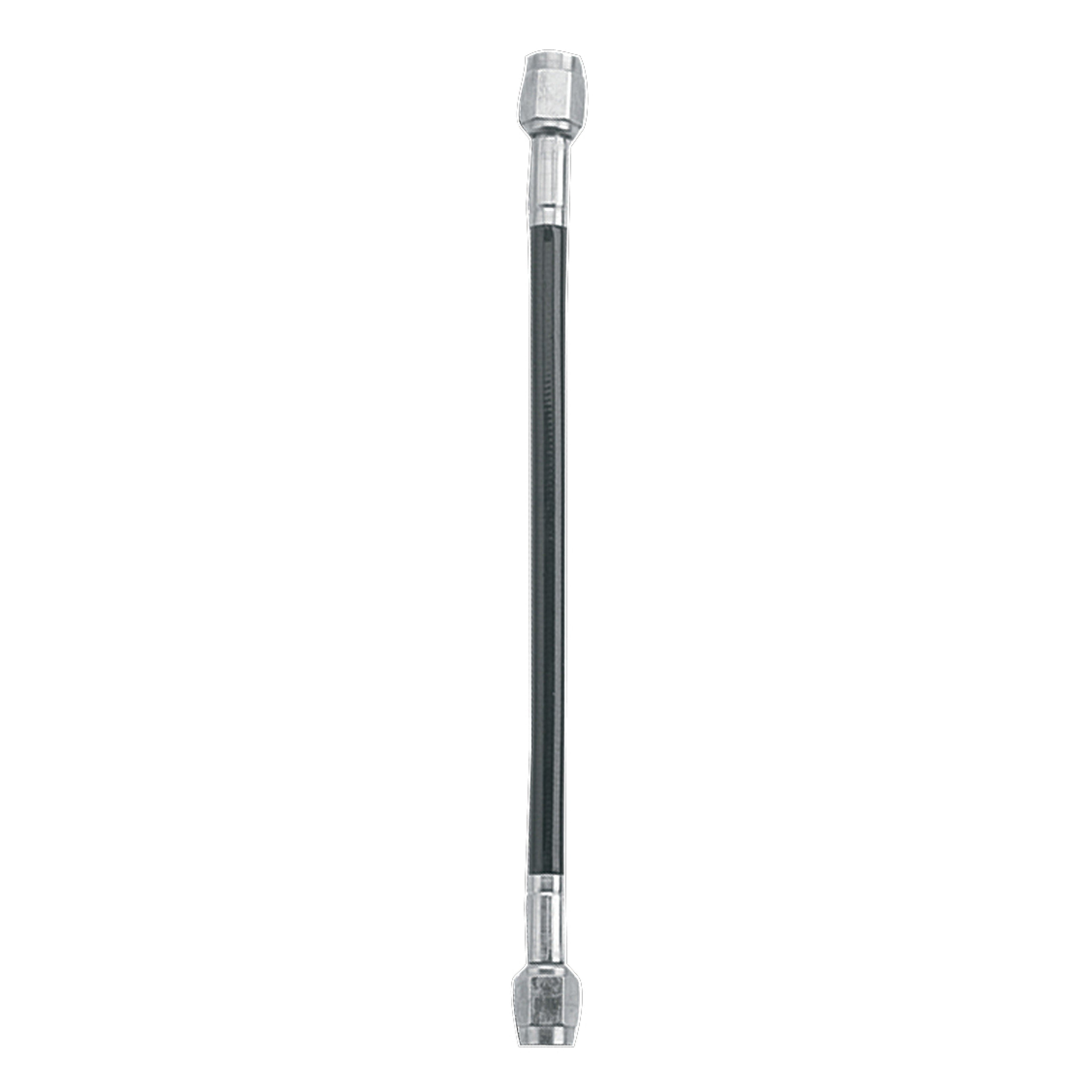 Fragola 312014-BL 14-inch -3AN black covered hose assembly with straight to straight fittings.