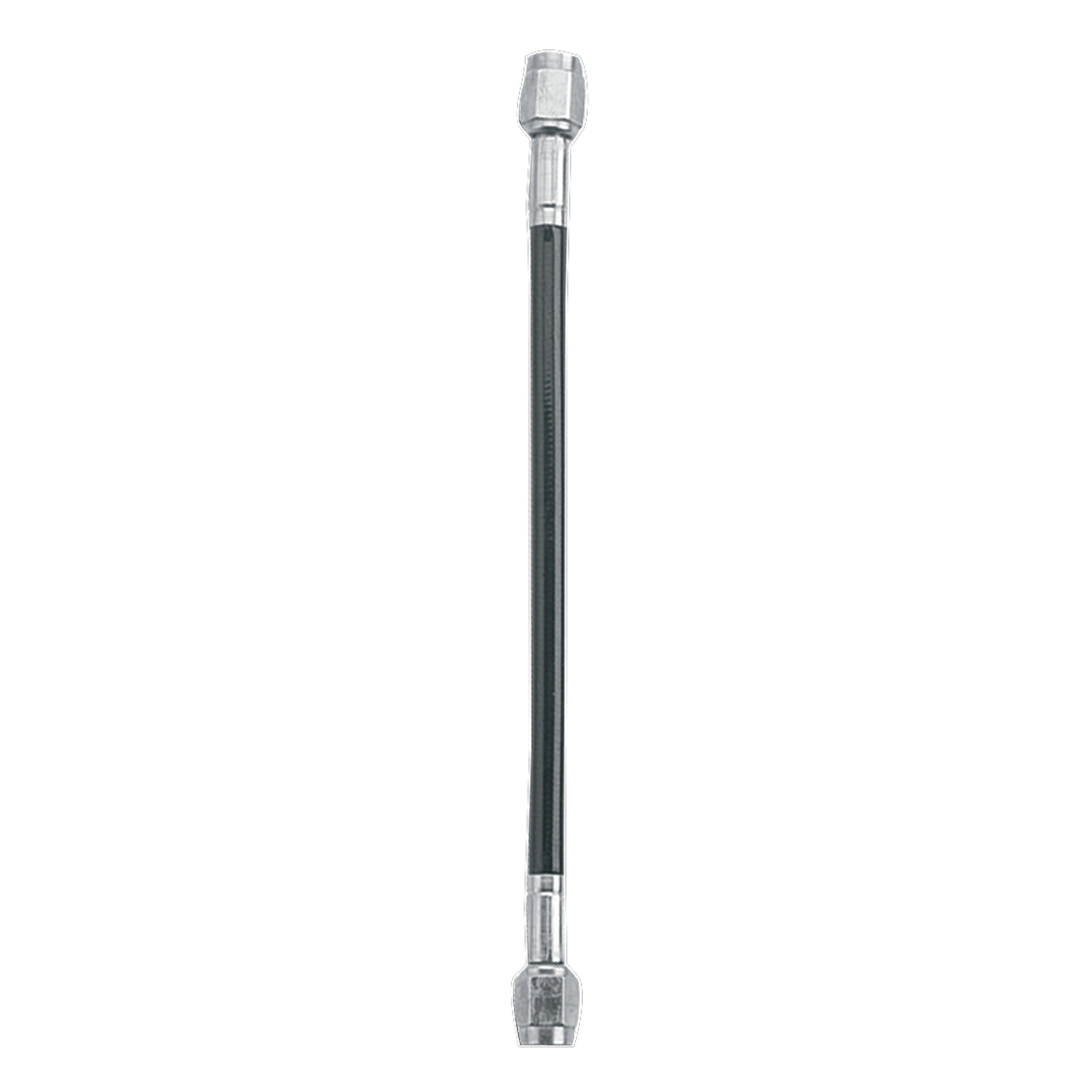 Fragola 312014-BL 14-inch -3AN black covered hose assembly with straight to straight fittings.
