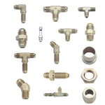 Fragola -3AN 90-degree steel bulkhead adapter fitting with zinc-plated finish and external threads.
