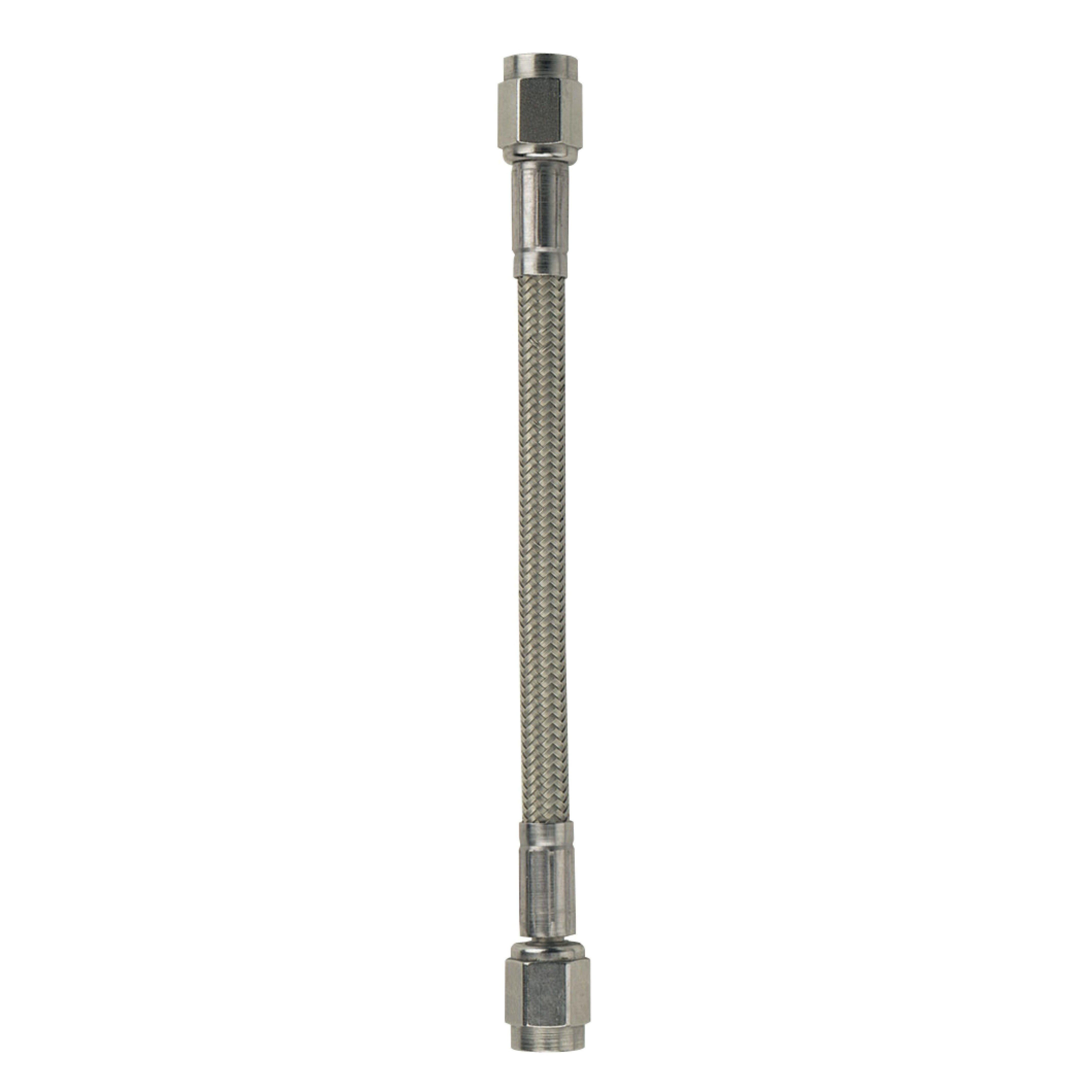 Fragola 24-inch -4AN braided hose assembly with straight female swivel fittings on both ends
