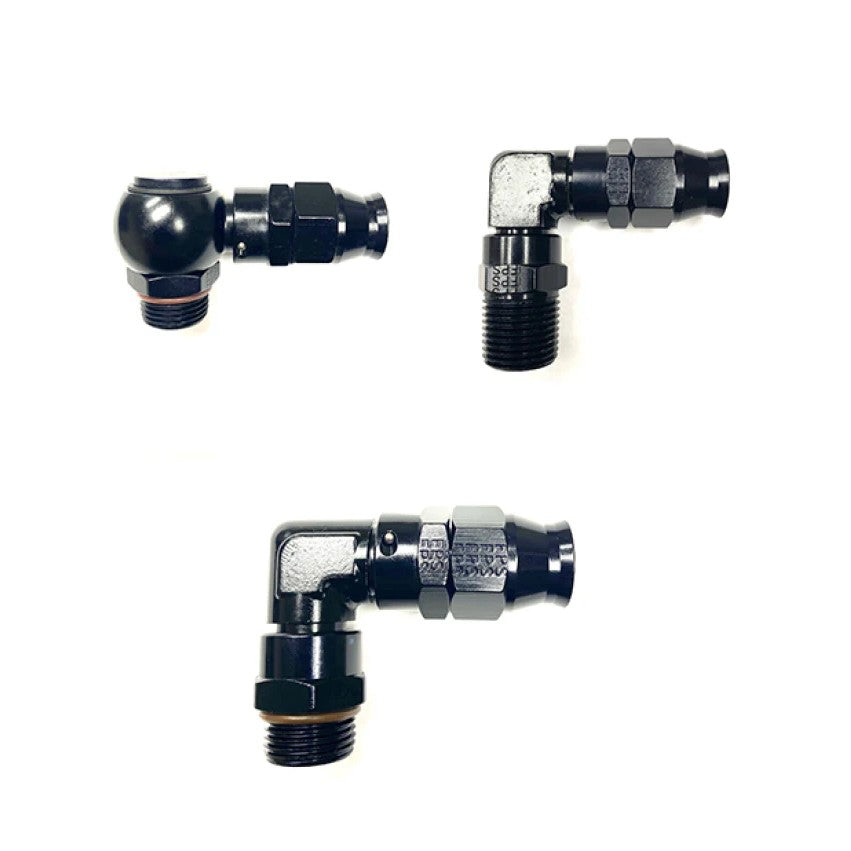 Fragola Real Street -4AN 90 degree forged black aluminum hose end for PTFE hose