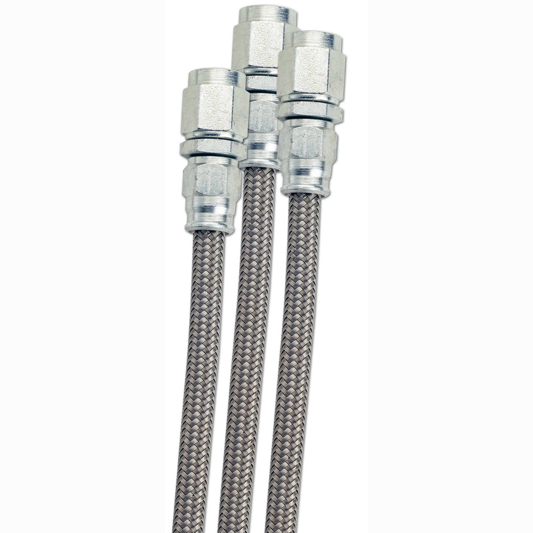 Fragola 10-foot -6AN PTFE high-performance hose with a protective black outer cover and stainless steel reinforcement