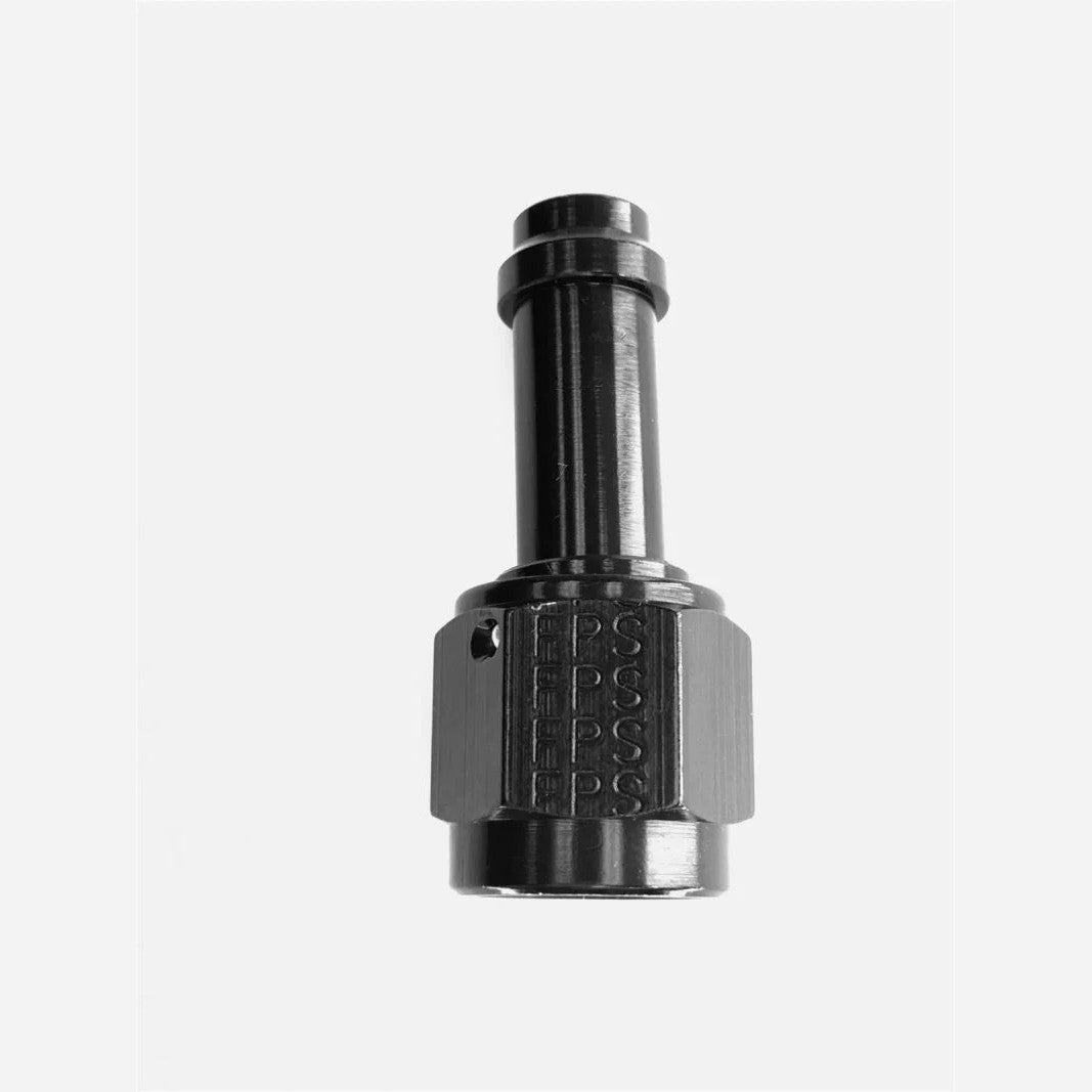 Fragola 750106-BL EZ Street series straight -6AN hose end fitting with a black anodized finish