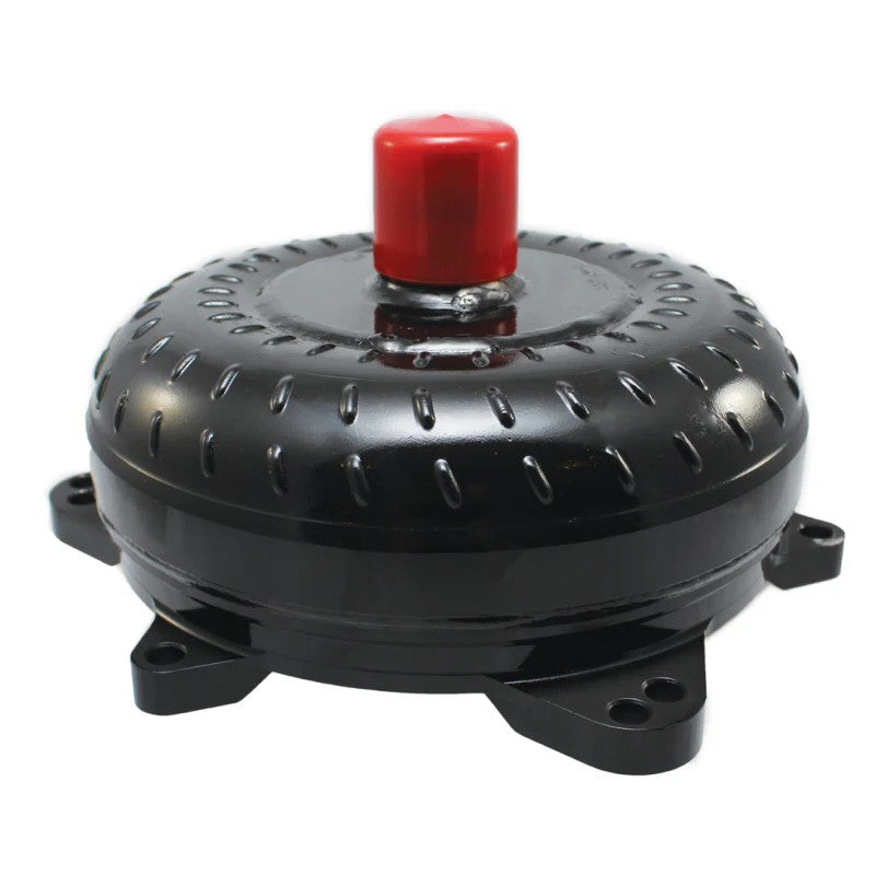FTI Performance MR Series 9.5-inch spragless mud racing torque converter with aluminum stator and forged billet steel cover.