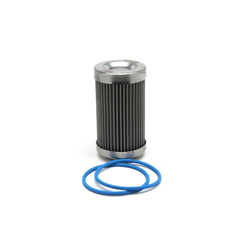 Fuelab 71803 100 micron stainless steel 3-inch fuel filter replacement element with two replacement O-rings.
