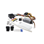 Fuelab 253 in-tank brushless fuel pump with 72002 external controller, 74101 feed-thru, and inlet pre-filter.